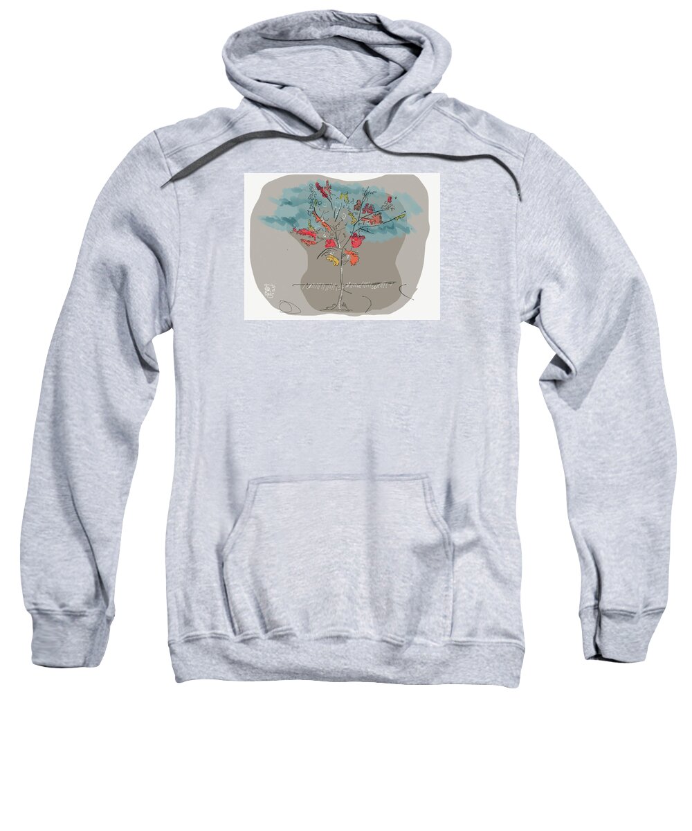Autumn Sweatshirt featuring the drawing Fall To Peaces by Jason Nicholas
