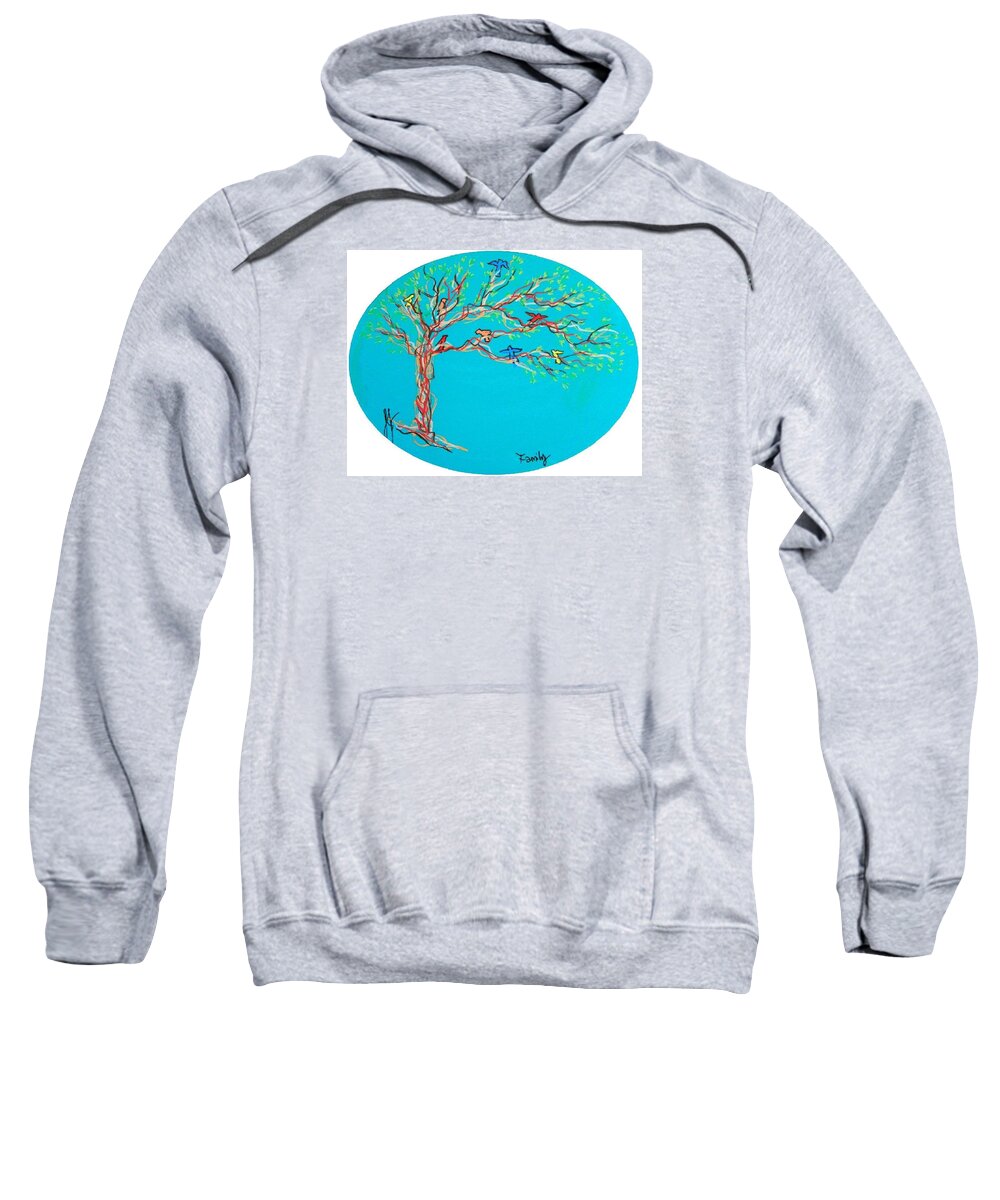 Tree Sweatshirt featuring the painting Family by Jim Harris