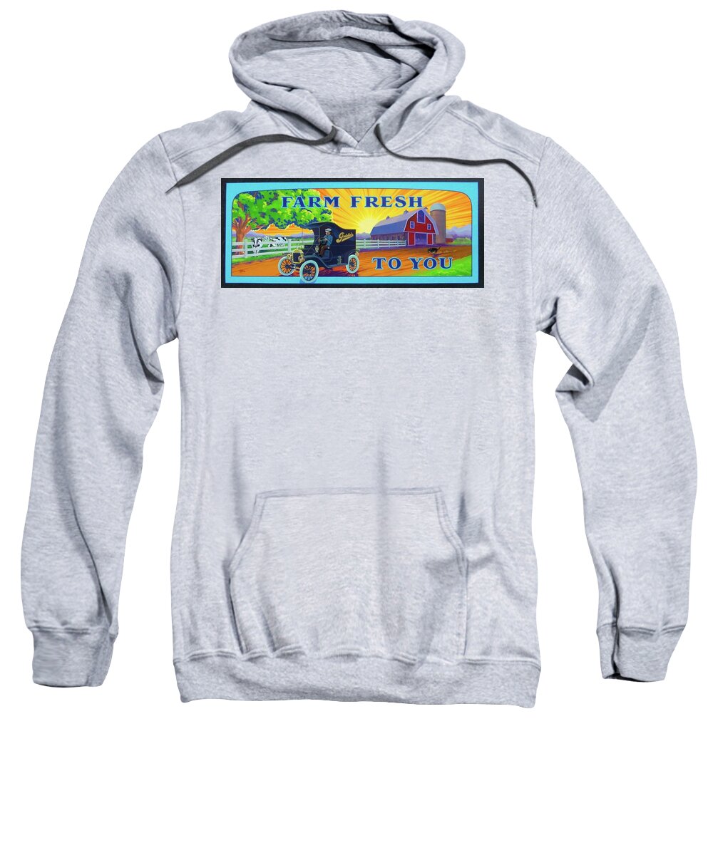  Sweatshirt featuring the painting Farm Fresh To You by Alan Johnson