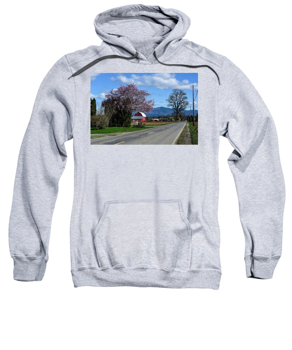 Farm Road In Spring Sweatshirt featuring the photograph Farm Road in Spring by Tom Cochran