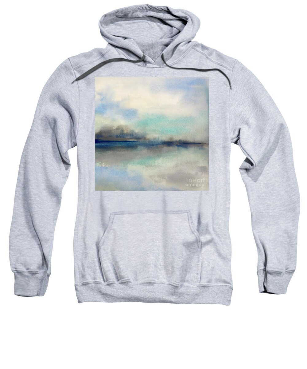 Abstract Sweatshirt featuring the painting Feeling Teal 1 by Chris Paschke