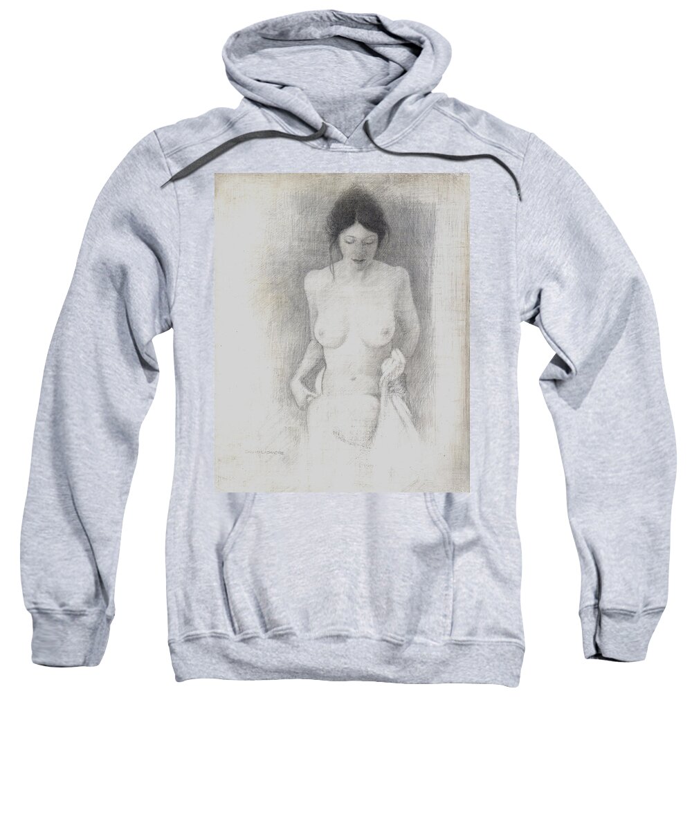 Breasts Sweatshirt featuring the drawing Figure Study 6 by David Ladmore