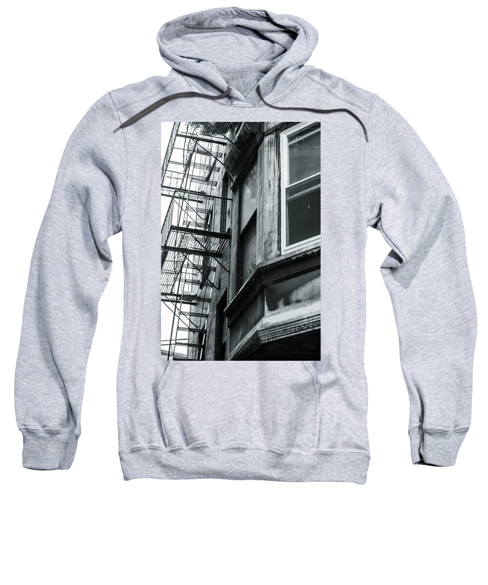 Stairs Sweatshirt featuring the photograph Fire escape stairs 3 by Jason Hughes