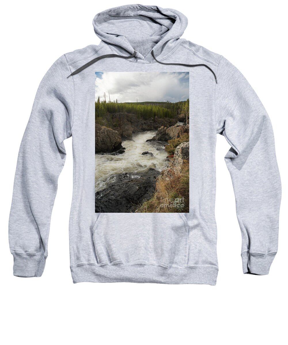 Firehole River Sweatshirt featuring the photograph Firehole river cascade by Cindy Murphy - NightVisions