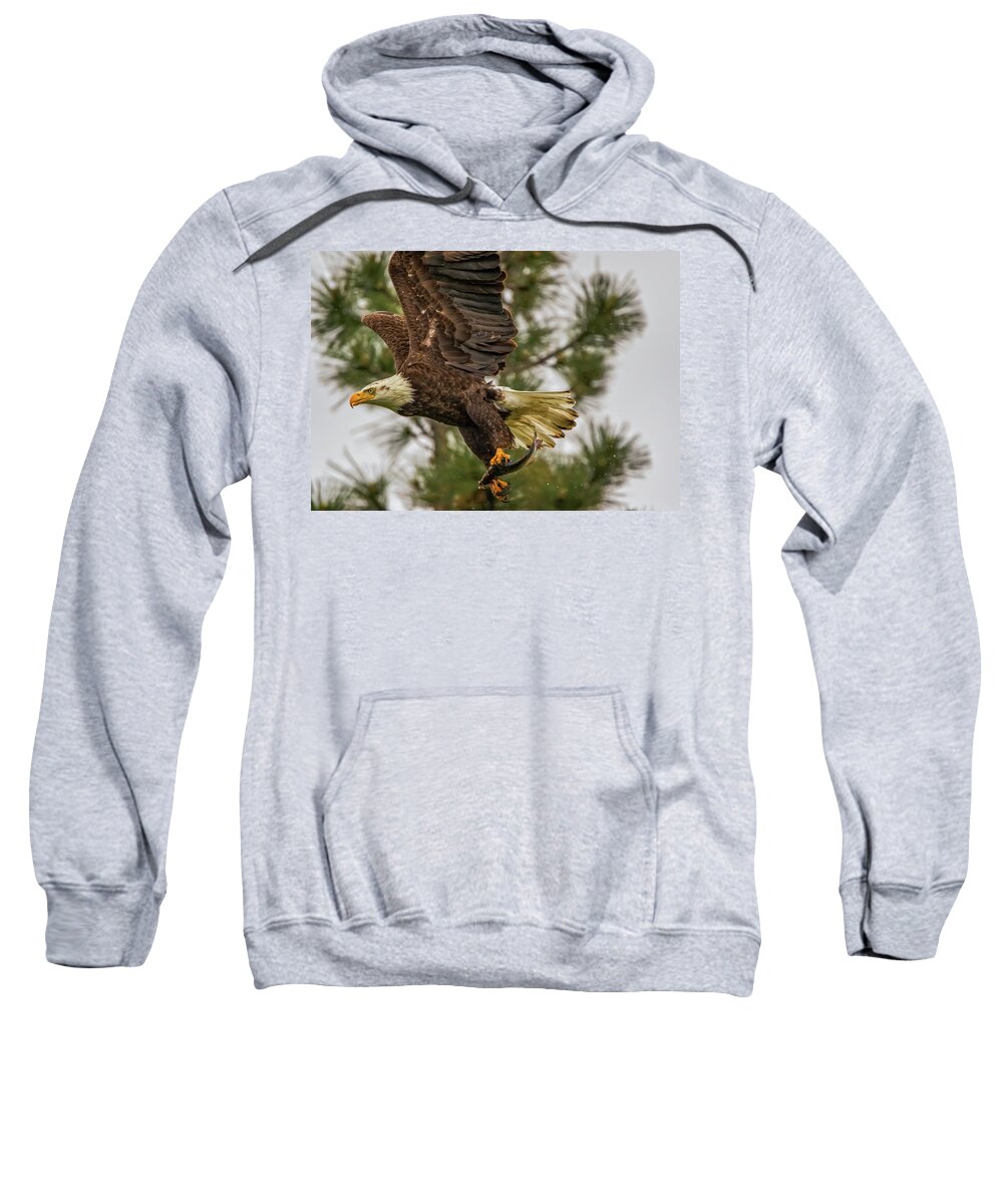 California Sweatshirt featuring the photograph Fishing on a Rainy Afternoon by Marc Crumpler