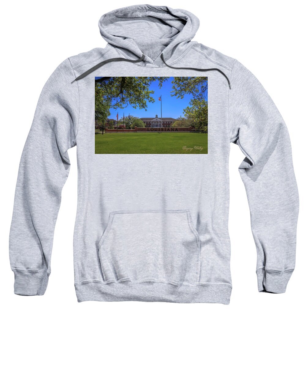 Ul Sweatshirt featuring the photograph Flag at Entrance by Gregory Daley MPSA