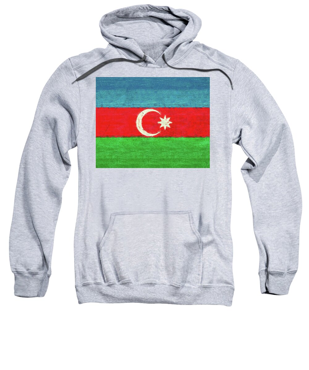 Azerbaijan Sweatshirt featuring the digital art Flag of Azerbaijan Grunge by Roy Pedersen