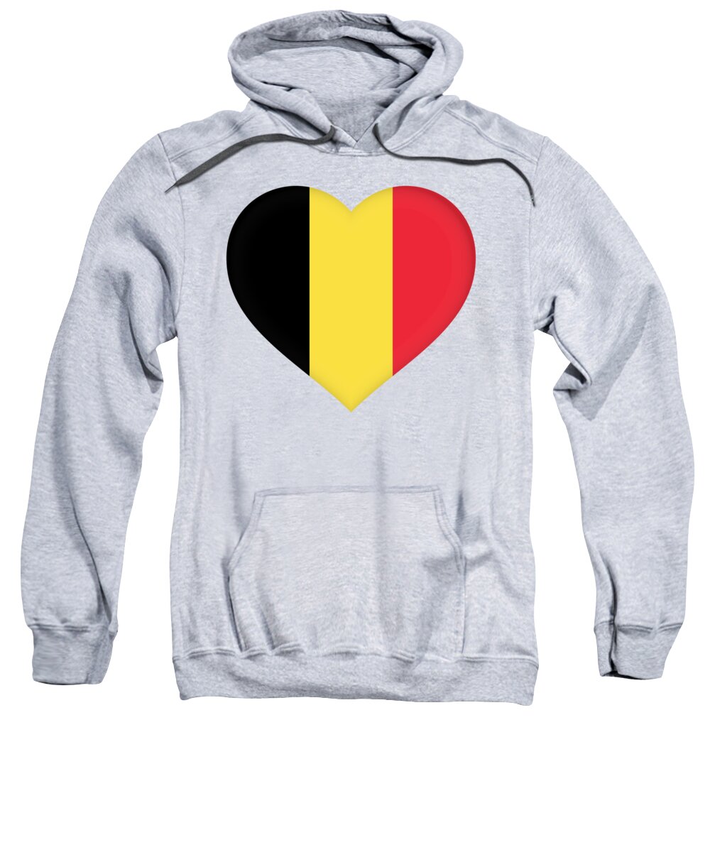 Belgian Sweatshirt featuring the digital art Flag of Belgium Heart by Roy Pedersen