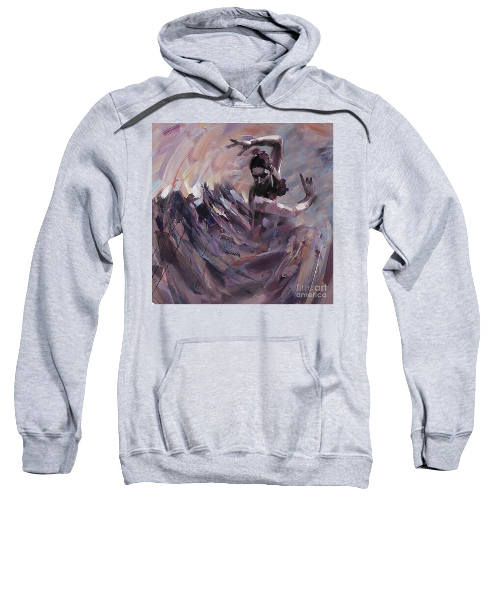 Jazz Sweatshirt featuring the painting Flamenco dancer art 45 by Gull G