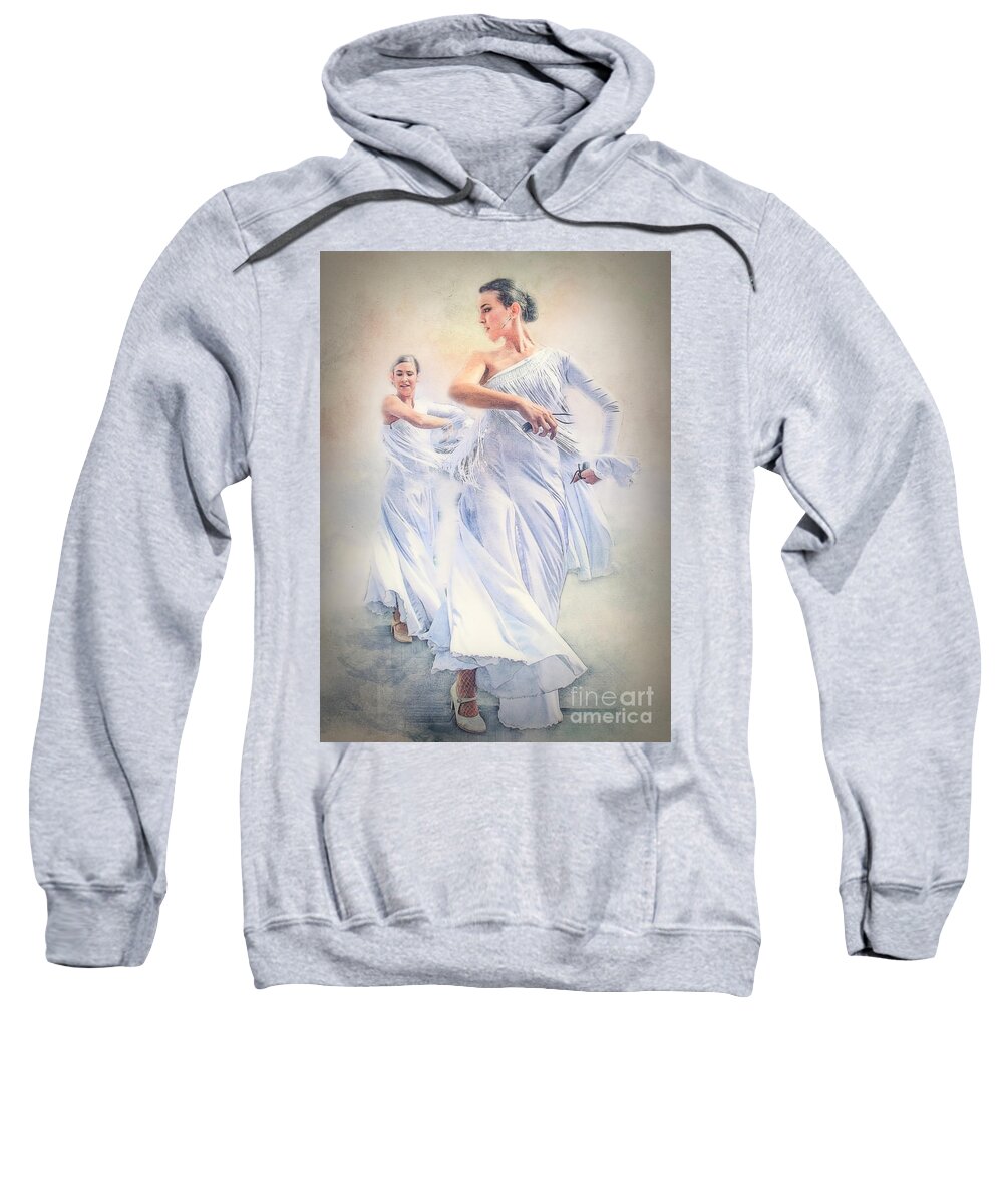 Flamenco Sweatshirt featuring the photograph Flamenco in white by Brian Tarr