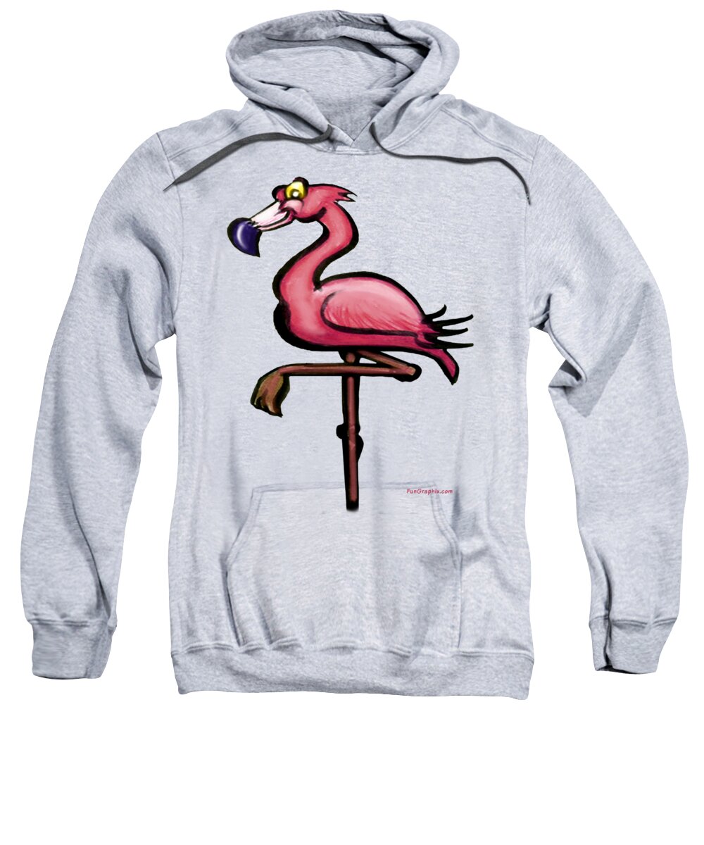Flamingo Sweatshirt featuring the painting Flamingo by Kevin Middleton
