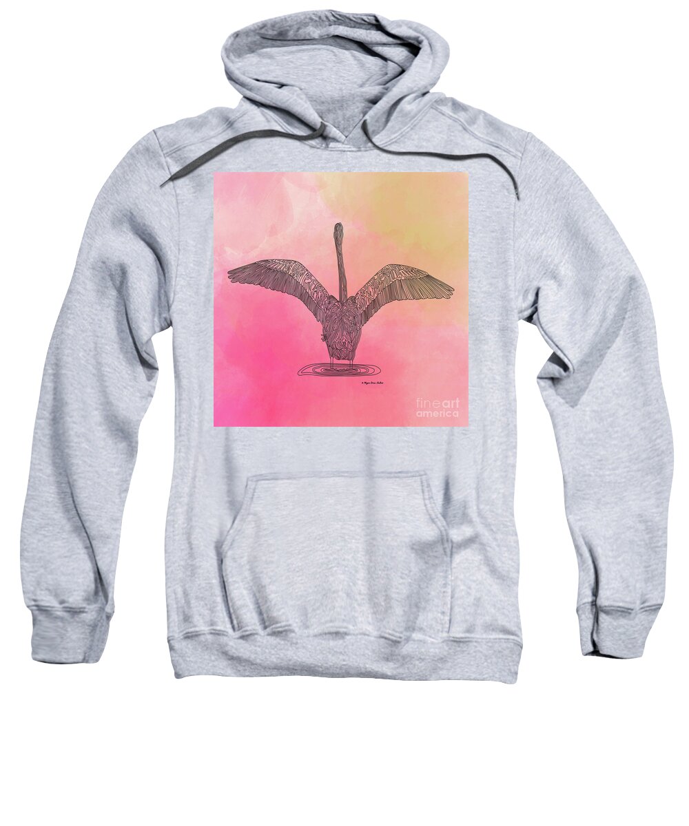 Bird Sweatshirt featuring the digital art Flamingo2 by Megan Dirsa-DuBois
