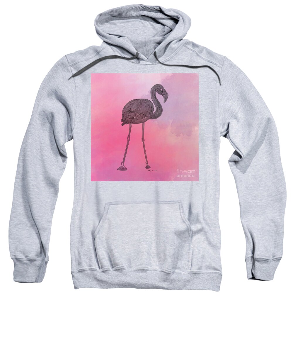 Bird Sweatshirt featuring the digital art Flamingo5 by Megan Dirsa-DuBois