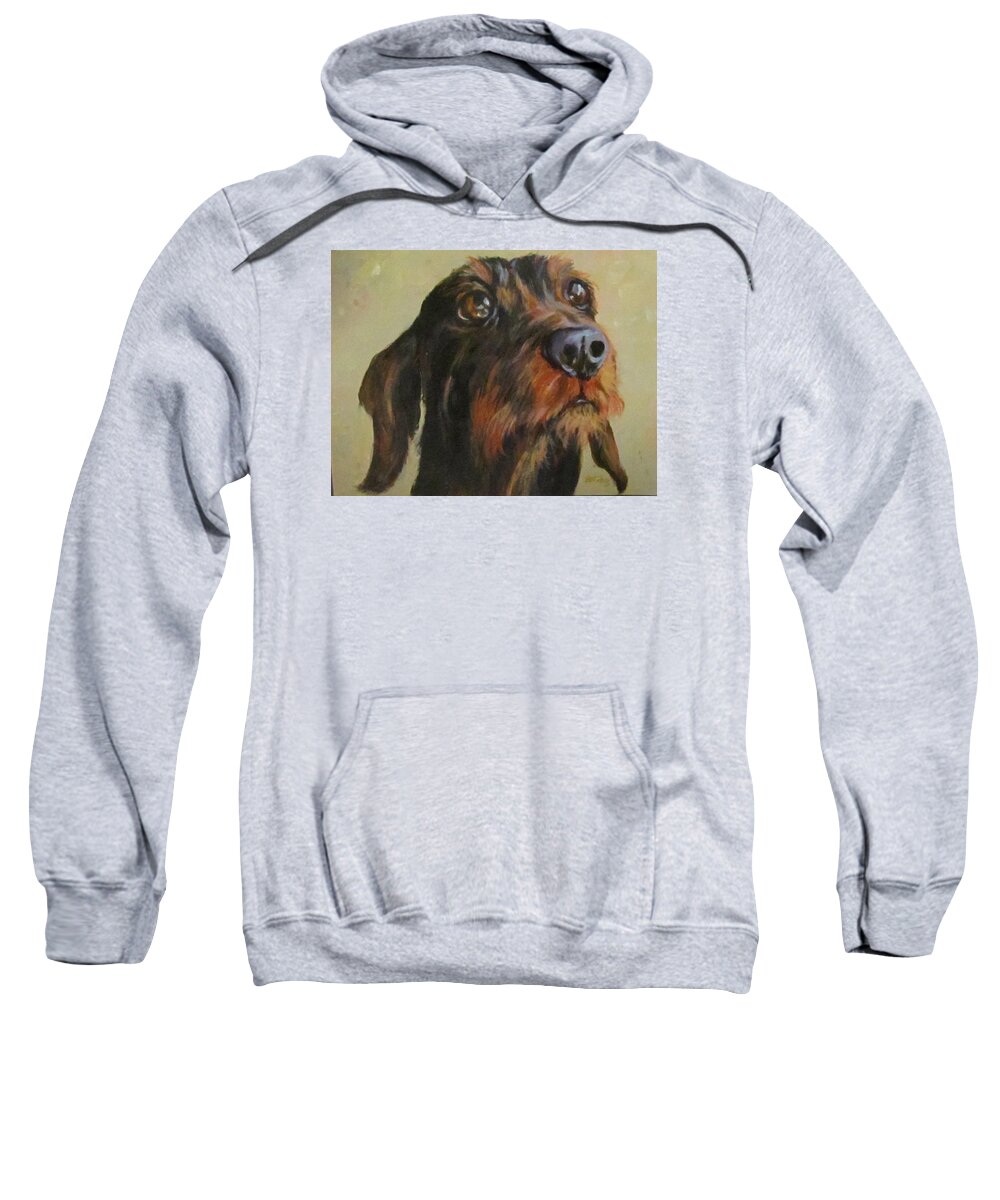 Dog Sweatshirt featuring the painting Flavi by Barbara O'Toole