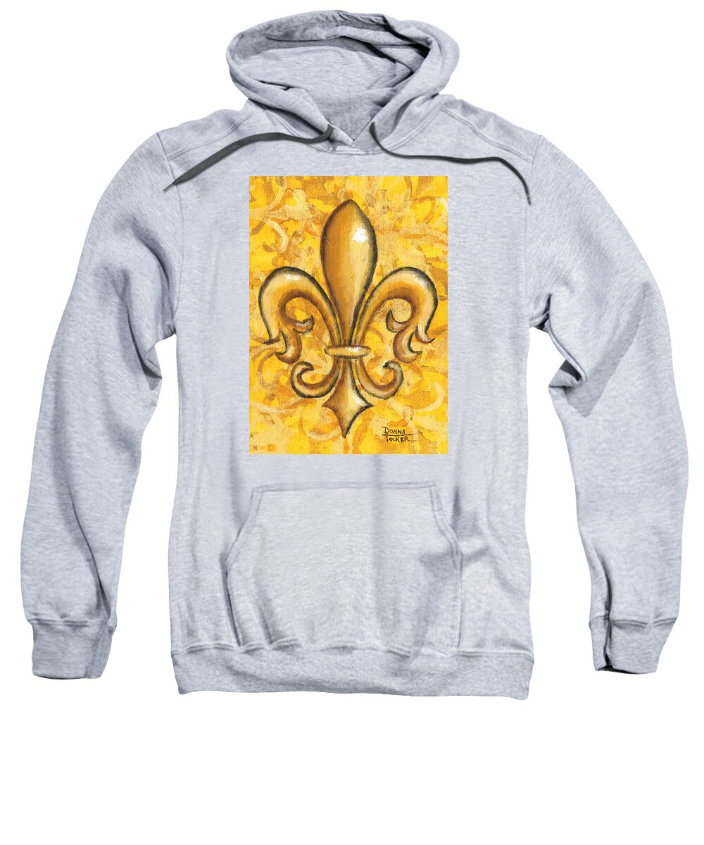 Saints Sweatshirt featuring the painting Fleur de Lis by Donna Tucker