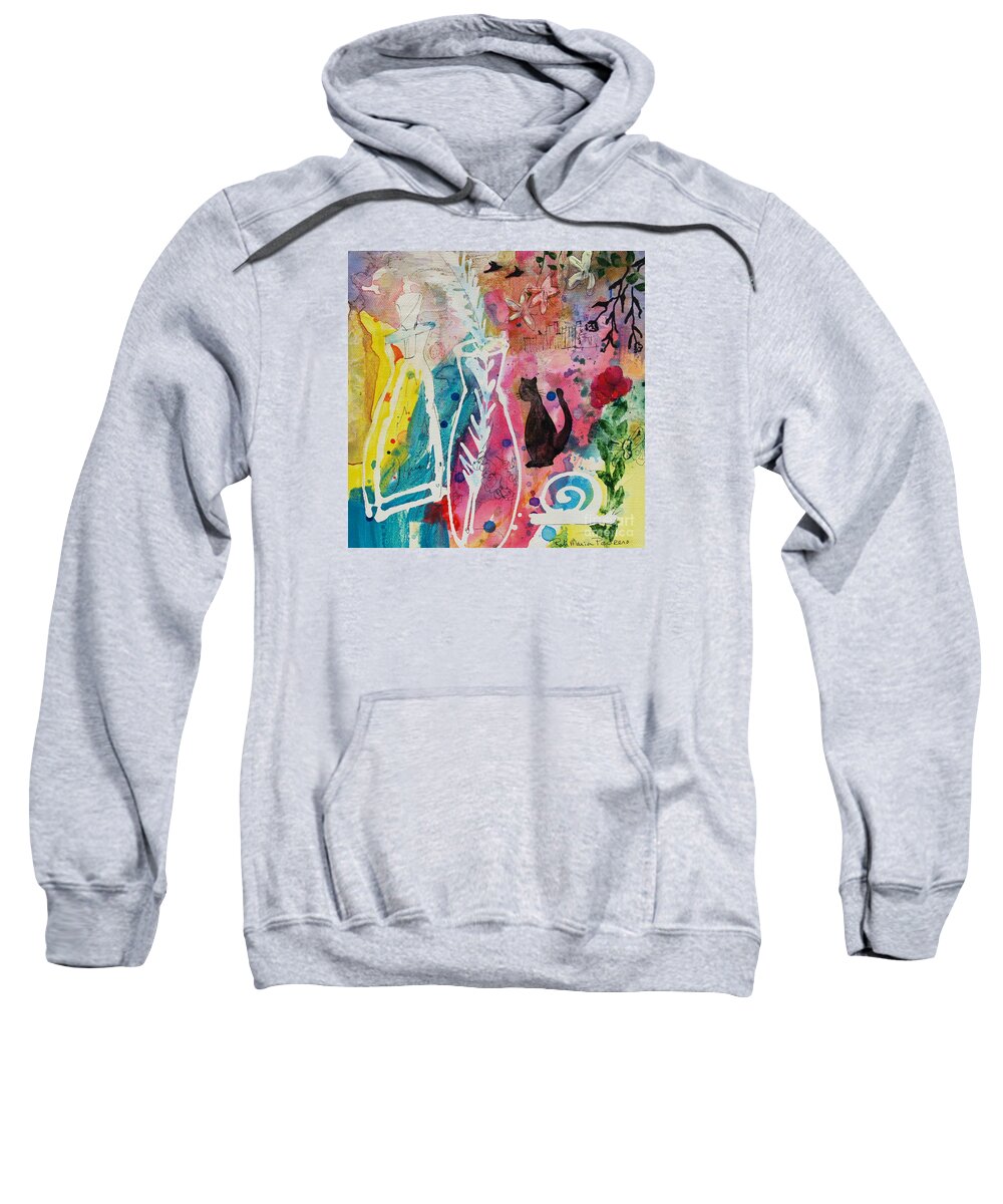 Fleurs And Perfume Sweatshirt featuring the painting Fleurs and perfume by Robin Pedrero