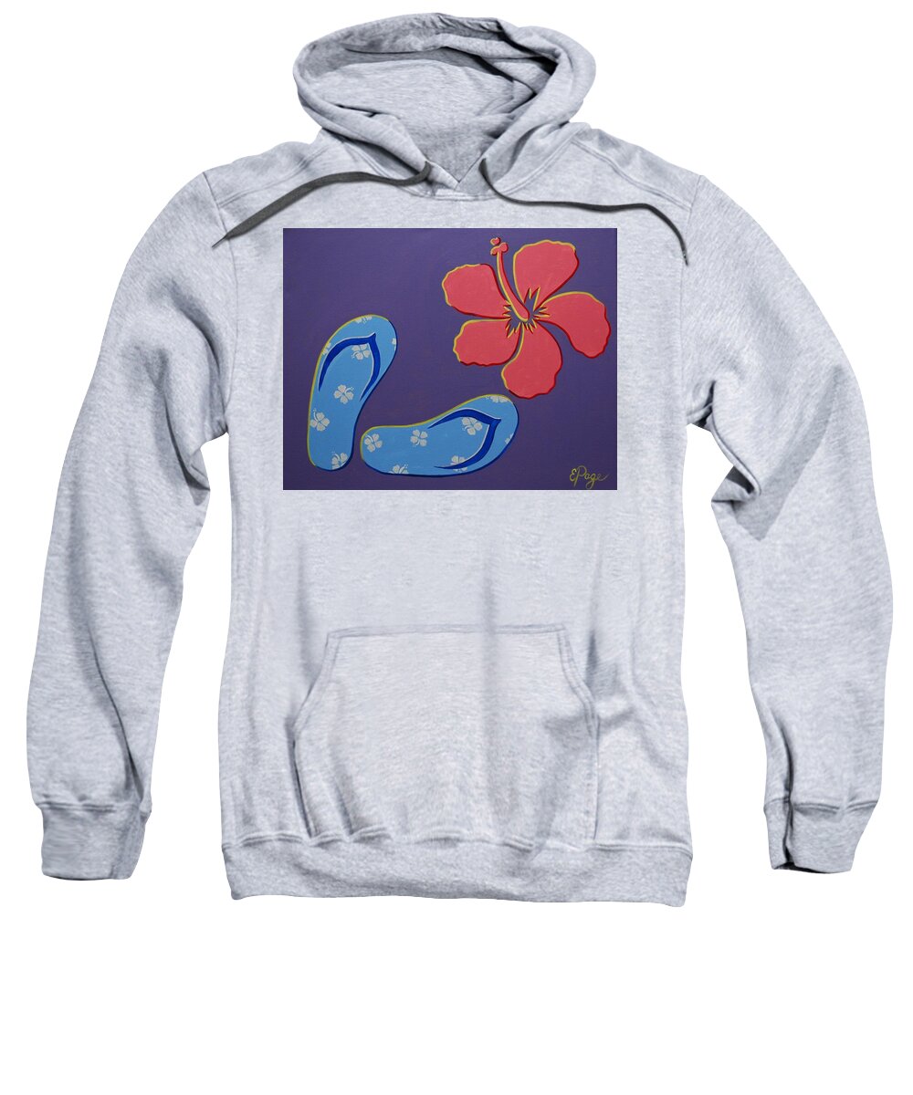 Flip Flops Sweatshirt featuring the painting Flip Flops by Emily Page
