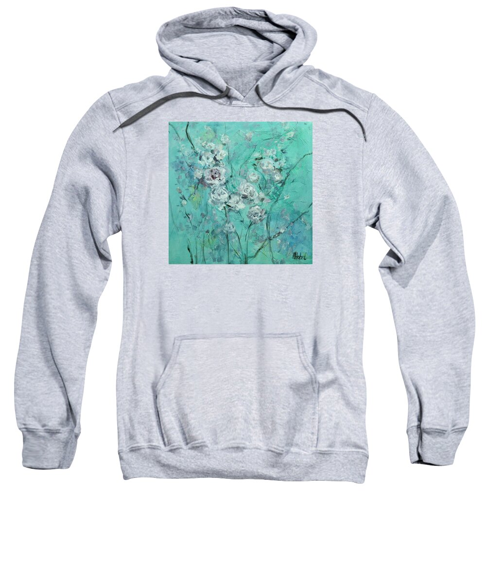 Nature Sweatshirt featuring the painting Floating Roses Painting by Chris Hobel