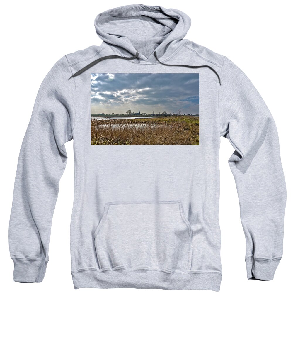 Landscape Sweatshirt featuring the photograph Floodplains near Culemborg by Frans Blok