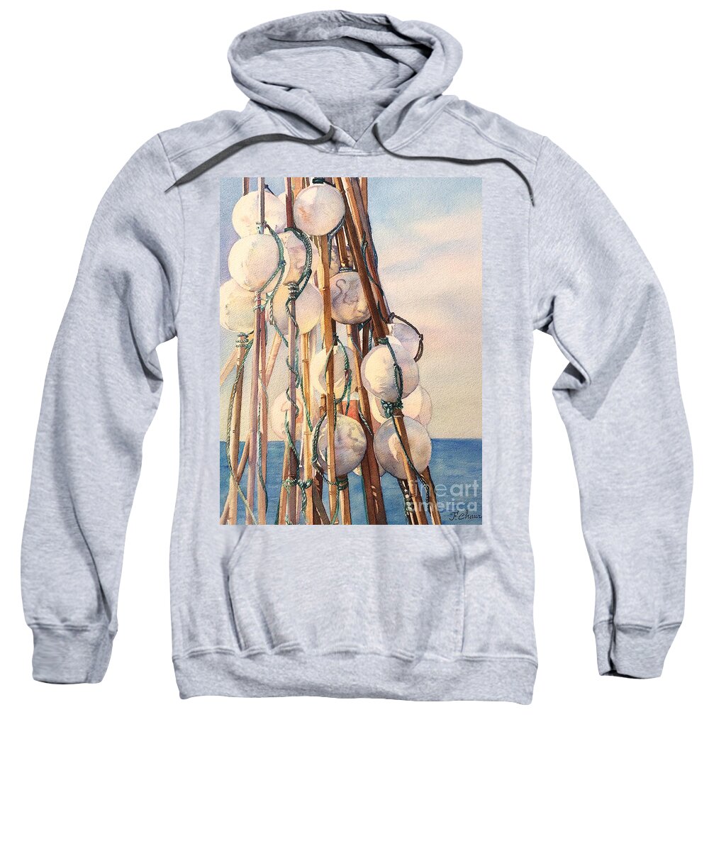 Flotteur Sweatshirt featuring the painting Flotteurs by Francoise Chauray