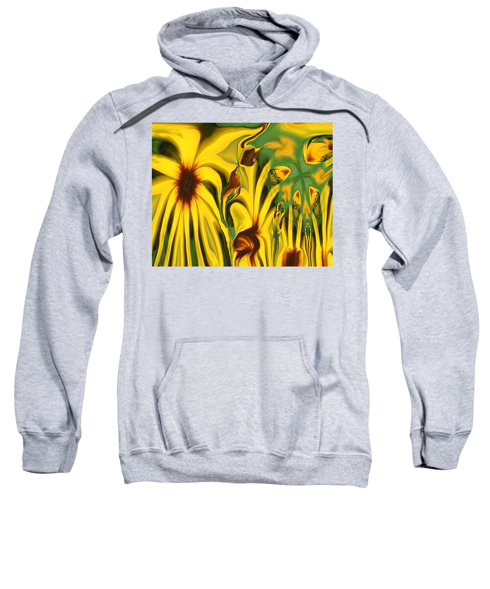 Abstract Sweatshirt featuring the photograph Flower Fun by Linda Sannuti