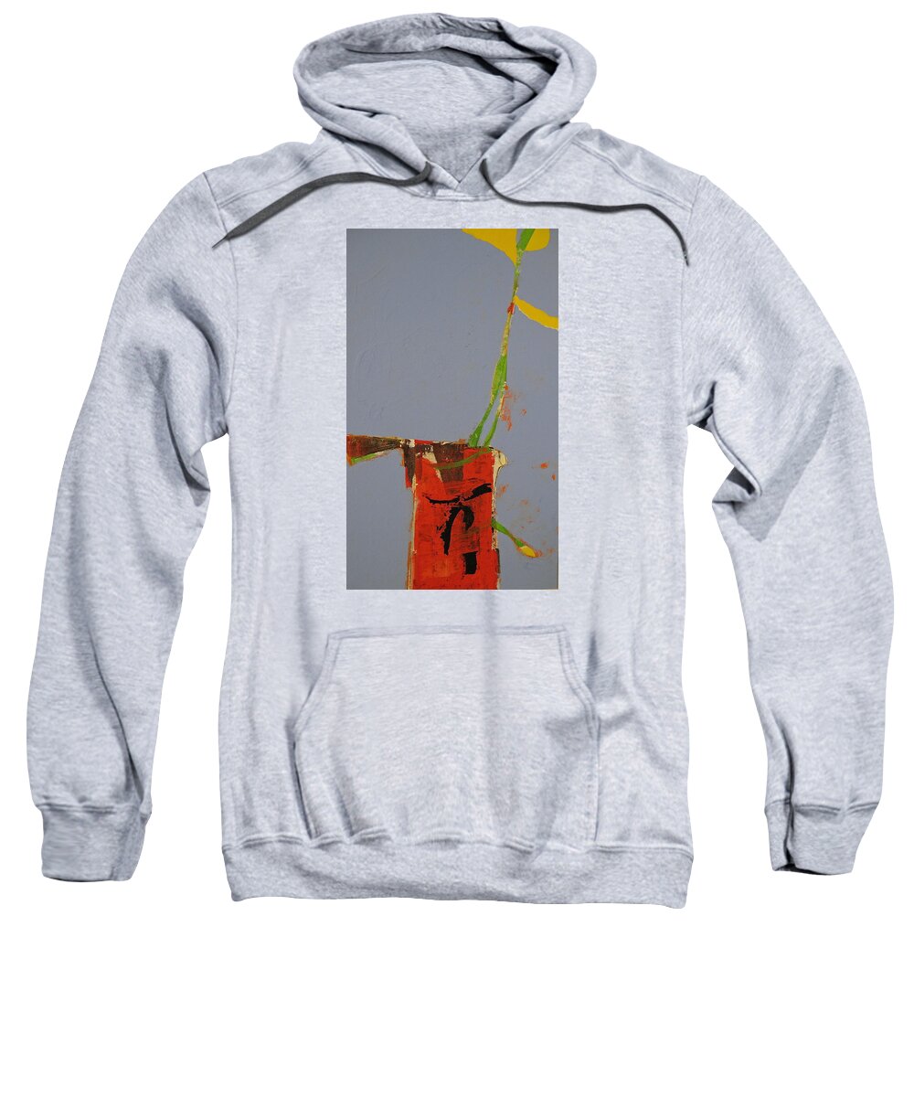 Abstract Painting Sweatshirt featuring the painting Flower in Pitcher- abstract of course by Cliff Spohn
