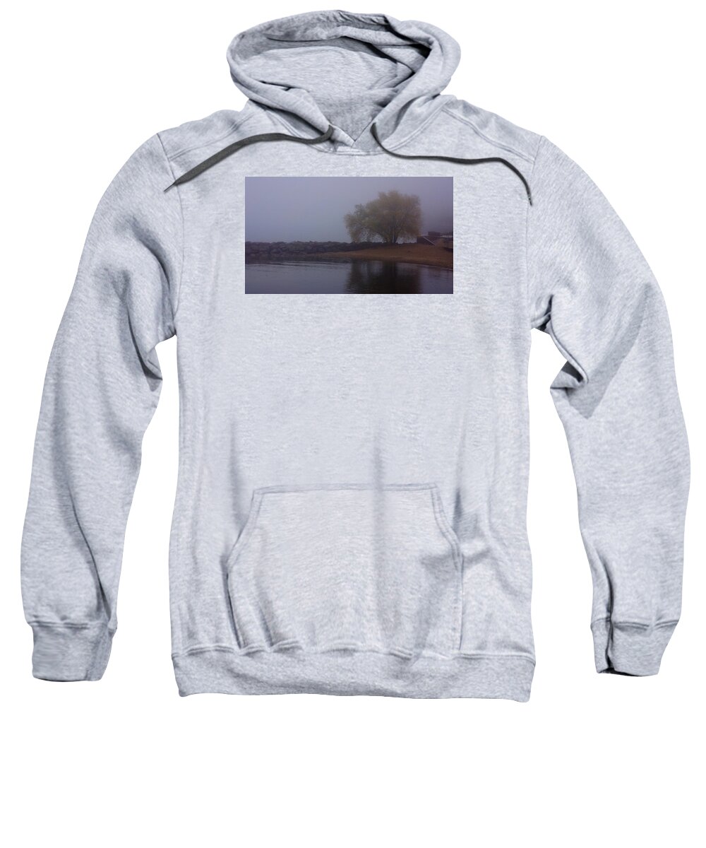 Fog Sweatshirt featuring the photograph Fog Lake Tree by Brooke Bowdren