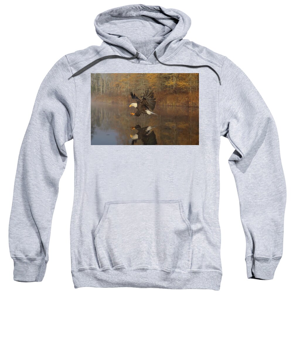 Eagle Sweatshirt featuring the photograph Foggy Morning Fishing by Duane Cross