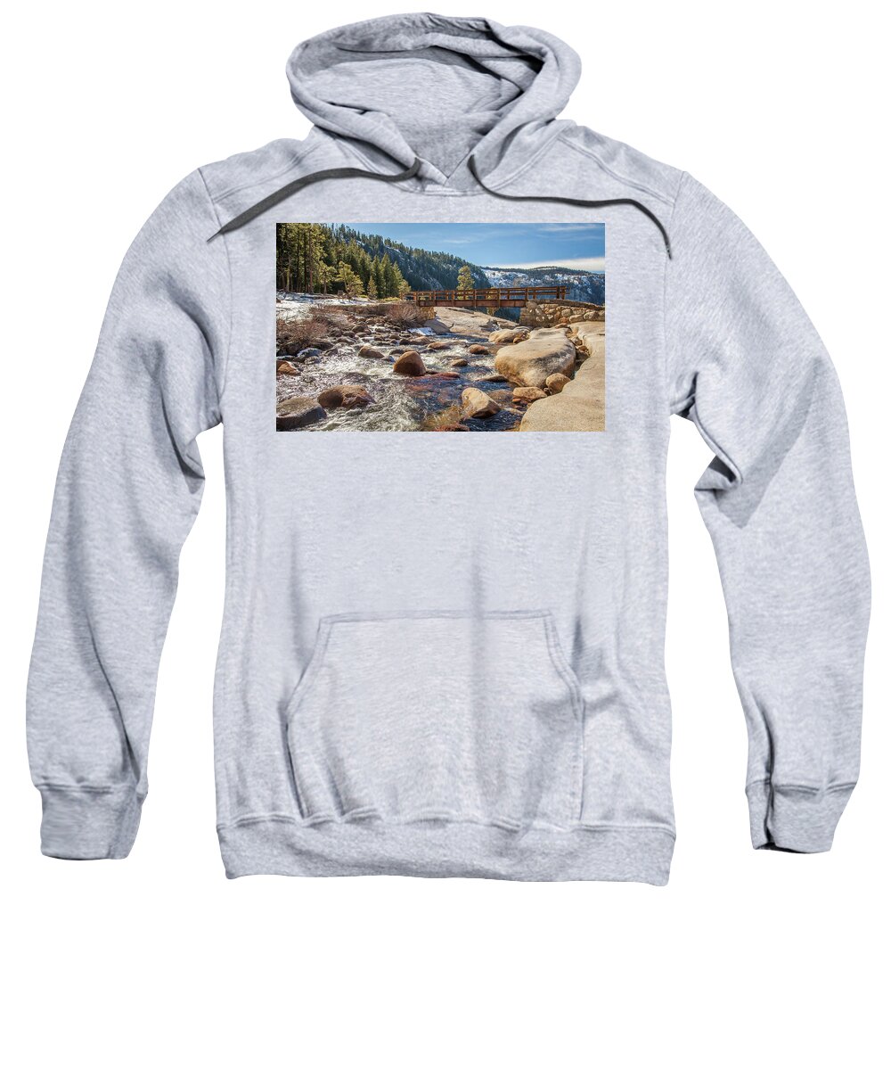 Landscape Sweatshirt featuring the photograph Following the Falls by Charles Garcia