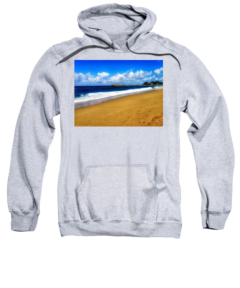 Beach Sweatshirt featuring the photograph Foot Prints by Joseph Caban