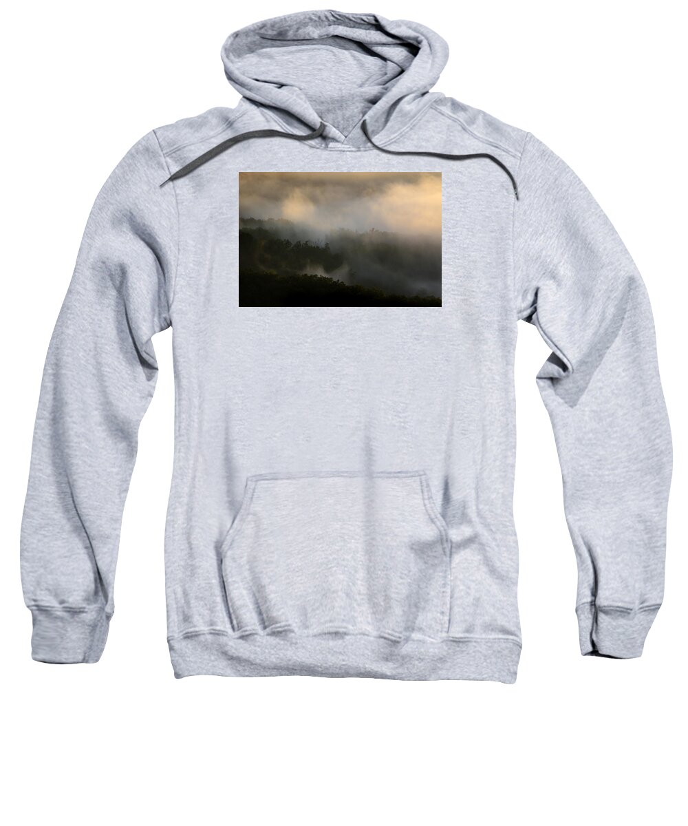 Mist Sweatshirt featuring the photograph Foothills of the Blue Ridge Mountains by John Harmon