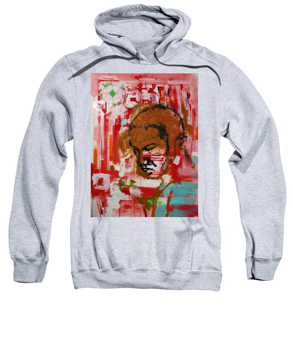 Expressive Sweatshirt featuring the painting Force-pression by Aort Reed