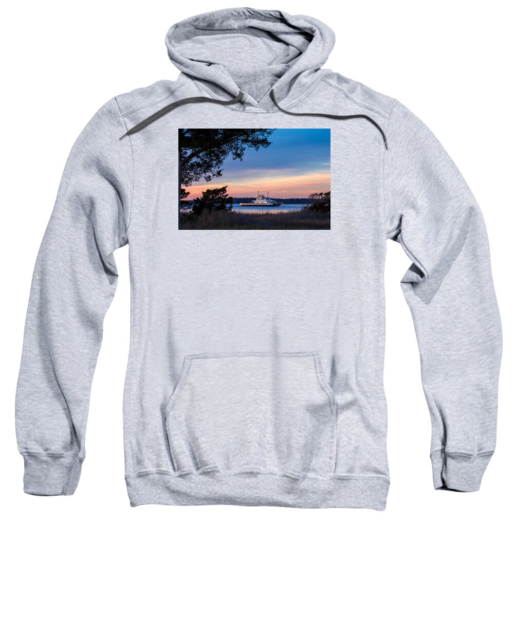 Ftfisher Sweatshirt featuring the photograph Fort Fisher Ferry to Southport by Nick Noble