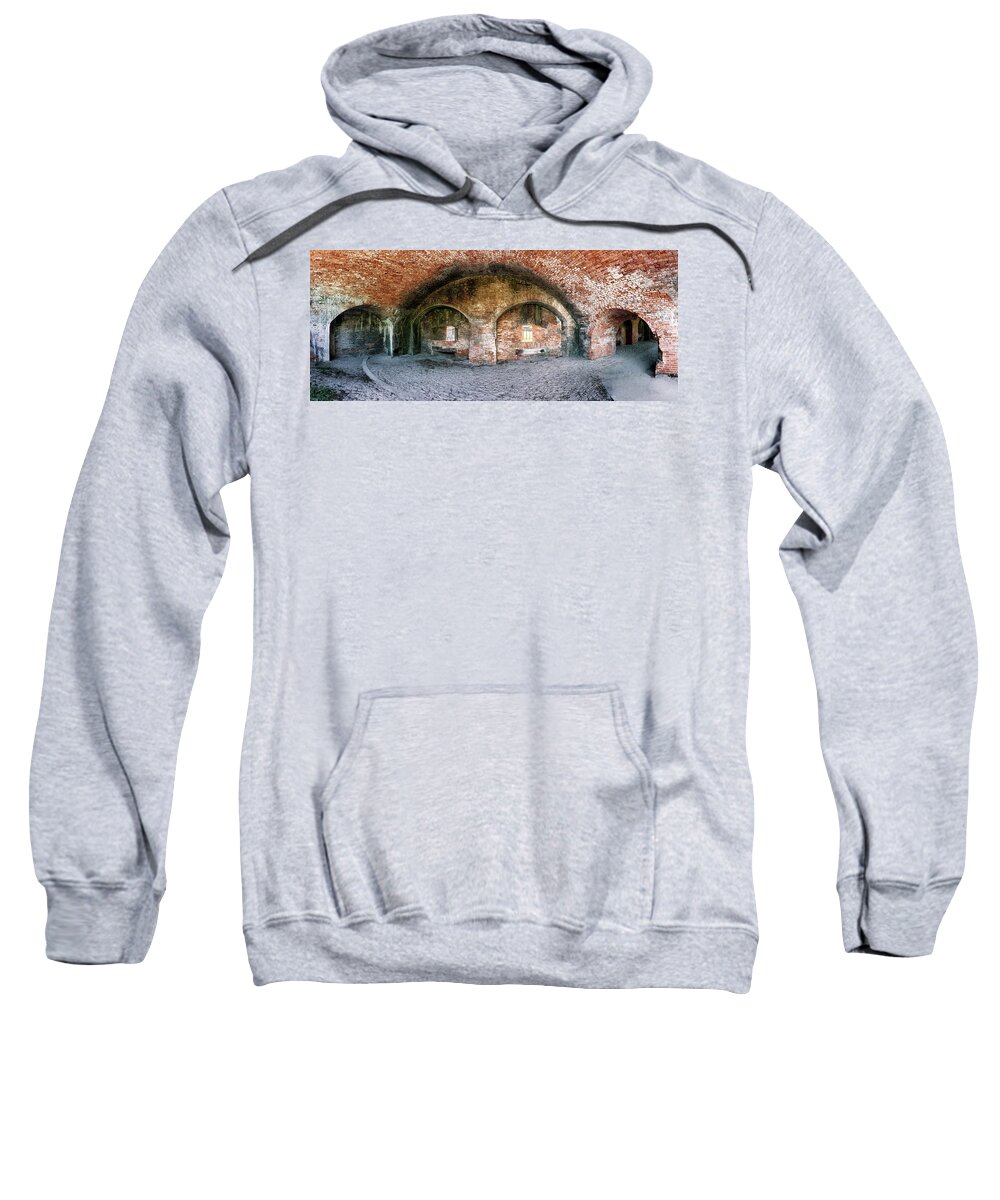 Abstract Sweatshirt featuring the photograph Fort Pickens Panorama by Alex Mironyuk
