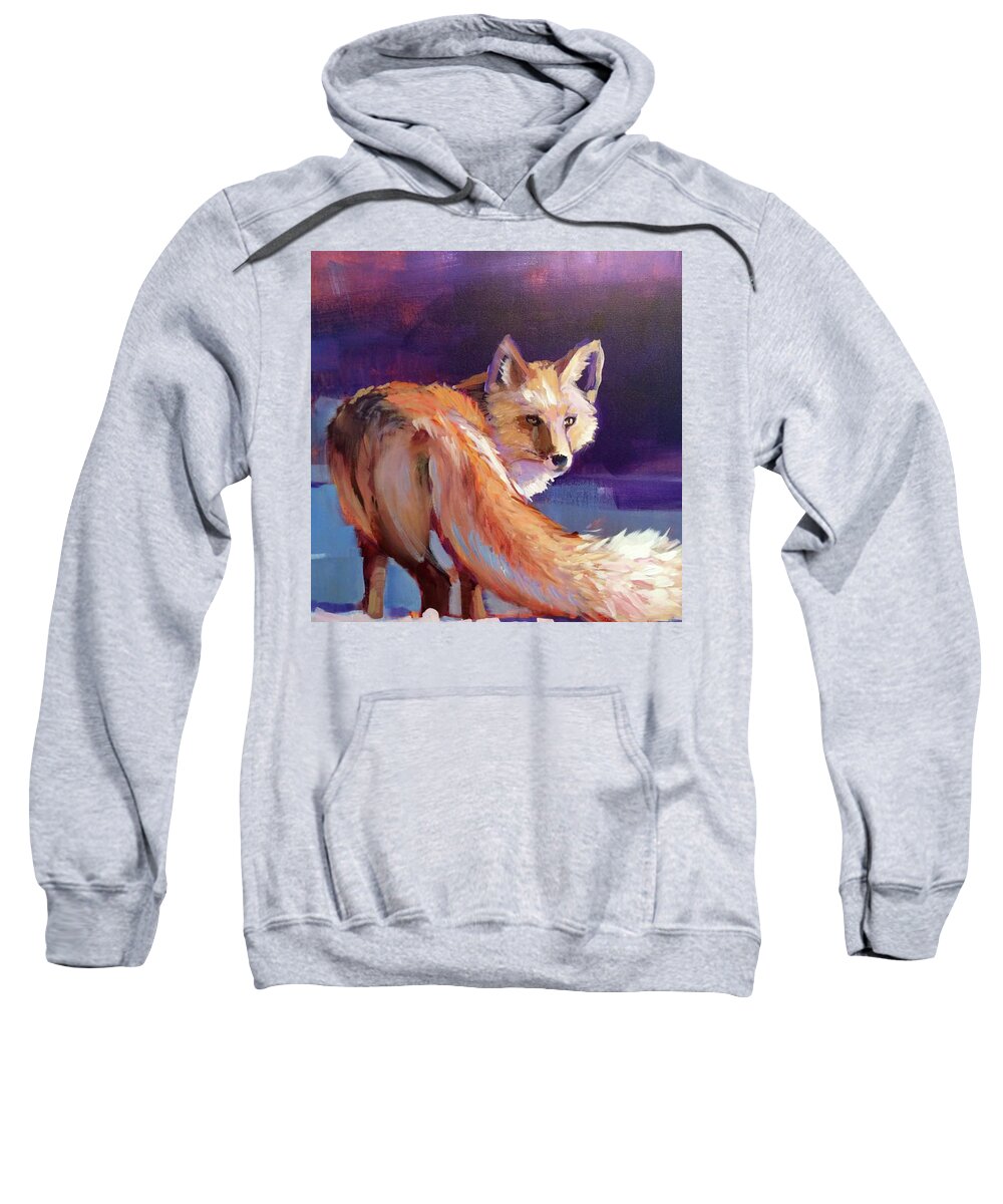 Acrylic Sweatshirt featuring the painting Fox 1 by Susan Bradbury