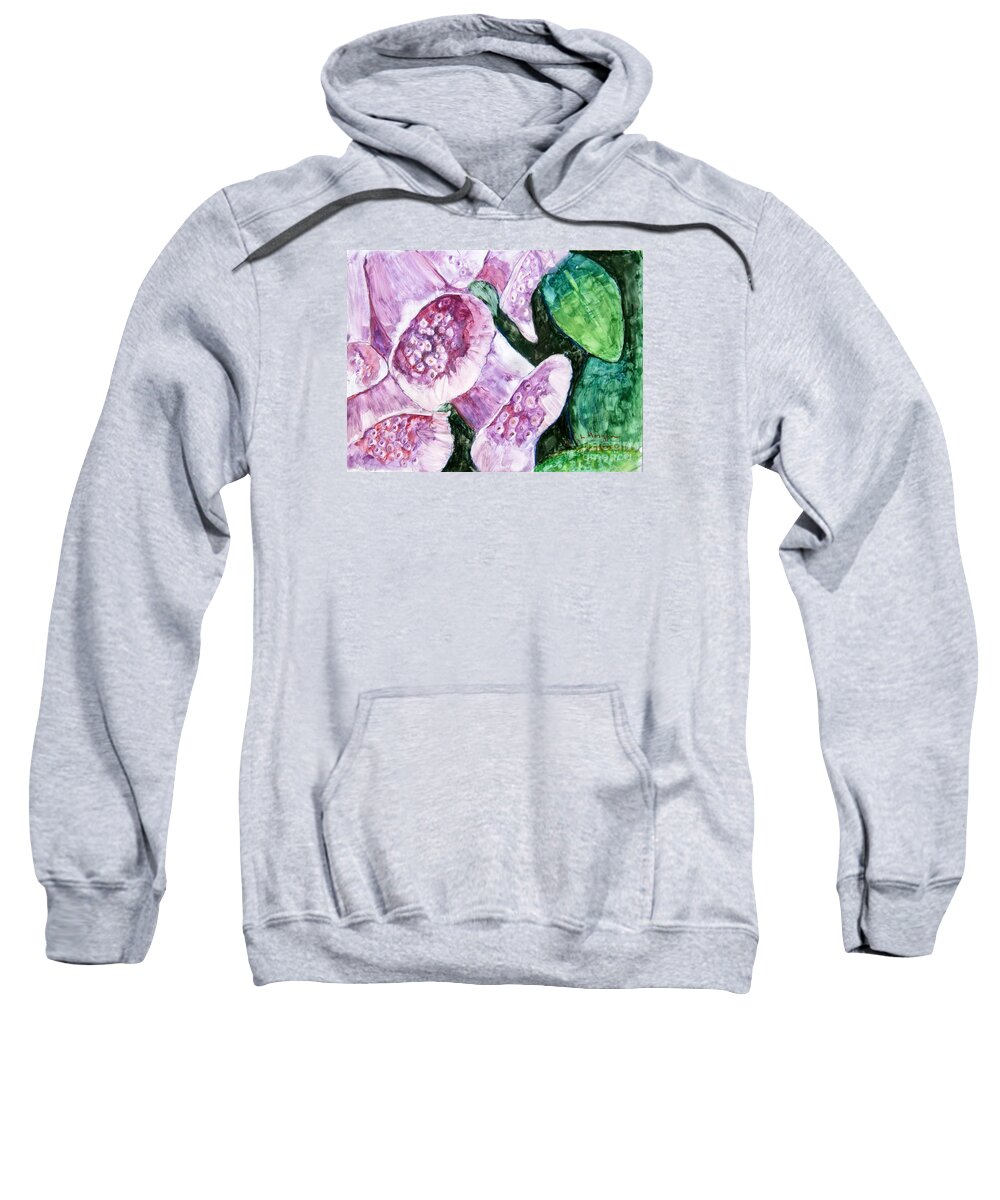 Foxglove Sweatshirt featuring the painting Foxgloves by Laurie Morgan
