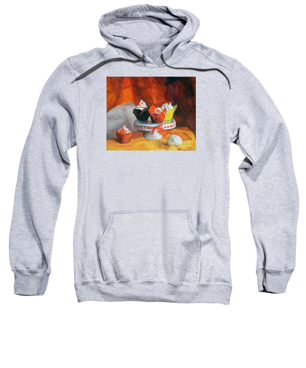 Cupcakes Sweatshirt featuring the painting French Cupcake by Candace Lovely