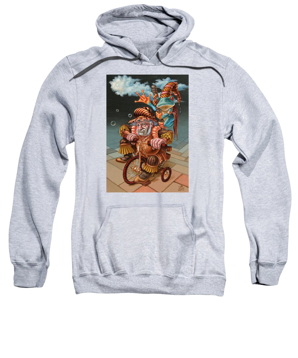 Frog Sweatshirt featuring the painting Froggy Circus by Victor Molev