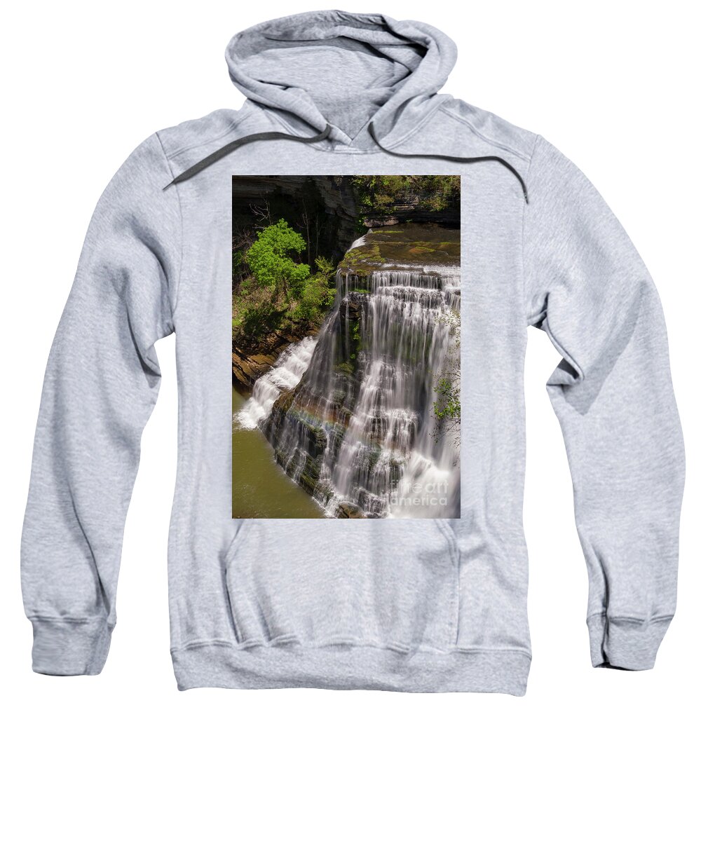 Burgess Falls State Park Sweatshirt featuring the photograph From the Top of the Falls by Bob Phillips