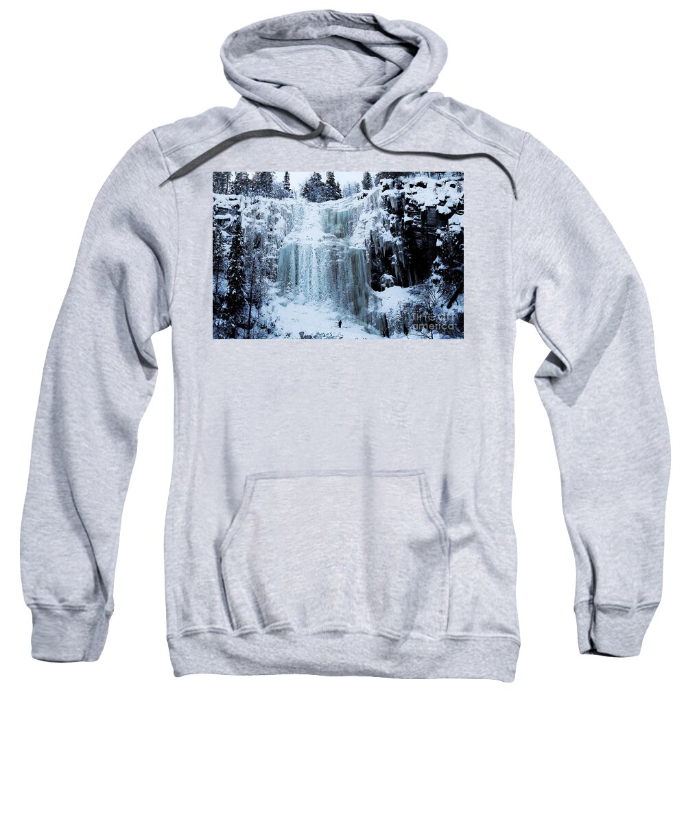 Lapland Sweatshirt featuring the photograph Frozen waterfalls by Ramoush Sh