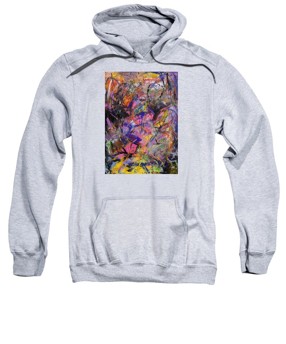 Abstract Sweatshirt featuring the painting Fruit Punch Galactica by Julius Hannah
