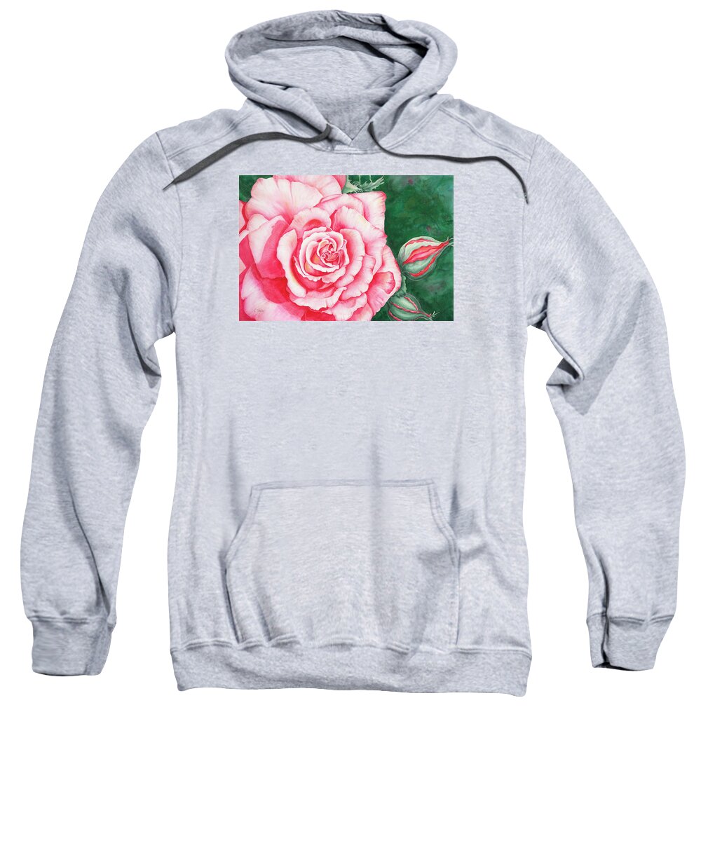Rose Sweatshirt featuring the painting Full Bloom by Lori Taylor