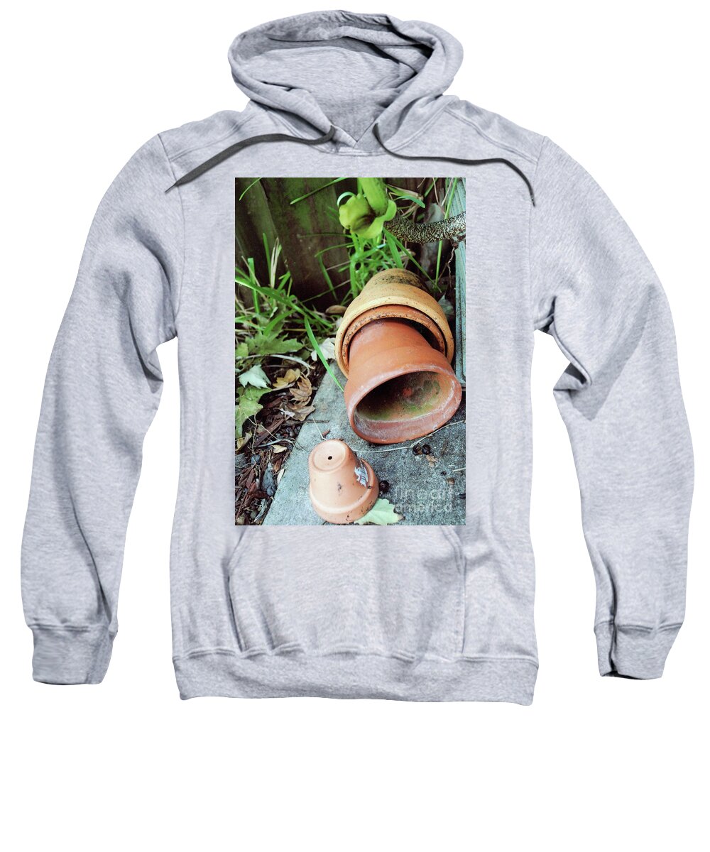 Clay Sweatshirt featuring the photograph Garden Clay Plant Pots by George D Gordon III