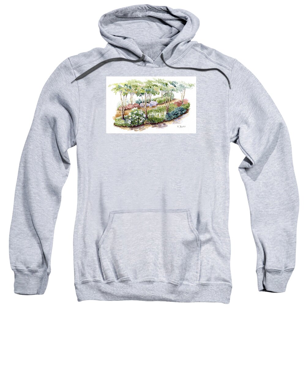 Garden Sweatshirt featuring the painting Garden, Dark Side by Karla Beatty