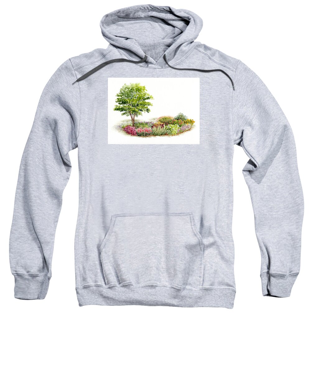 Garden Sweatshirt featuring the painting Garden Fresh Watercolor Painting by Karla Beatty