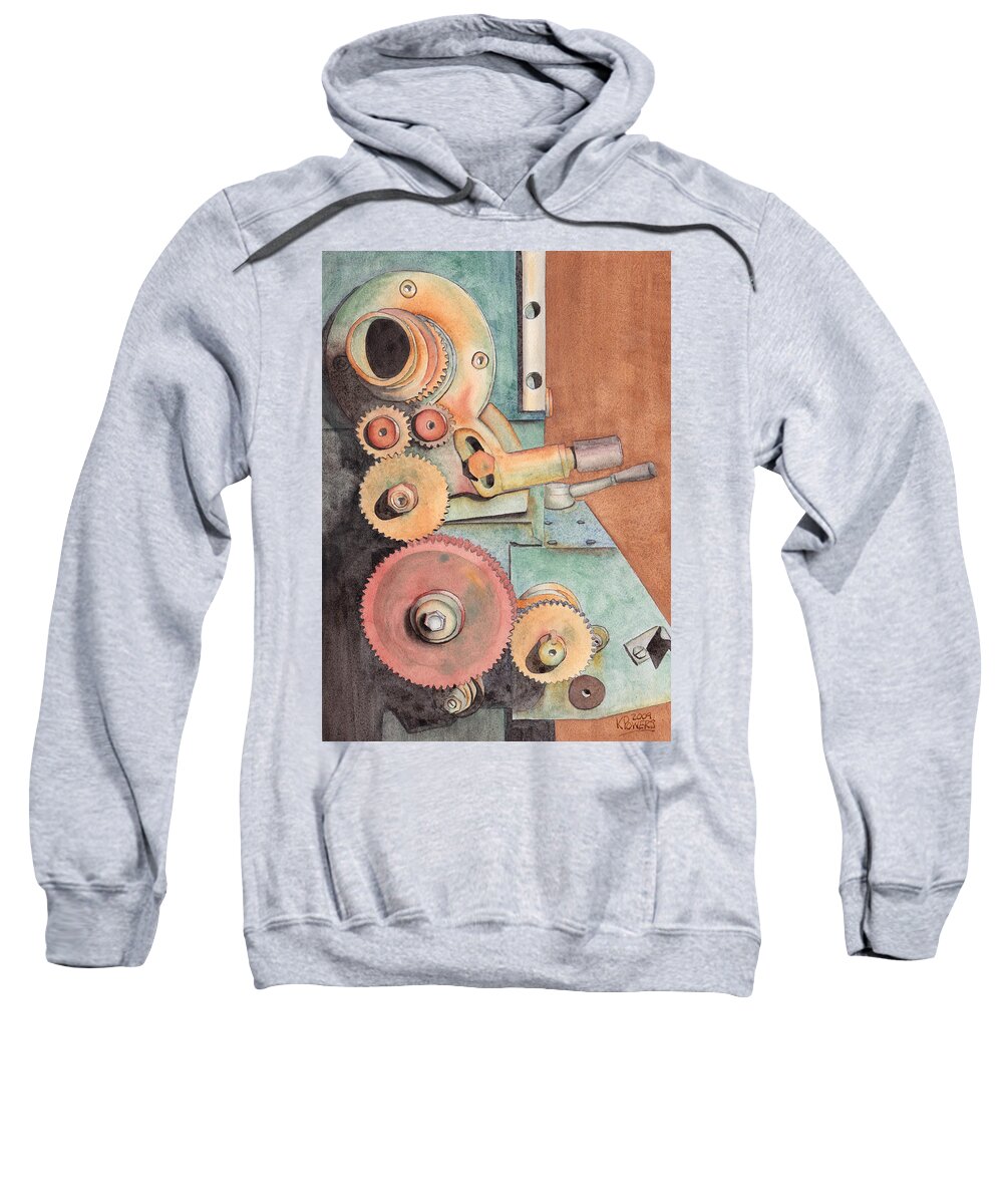 Gears Sweatshirt featuring the painting Gears by Ken Powers
