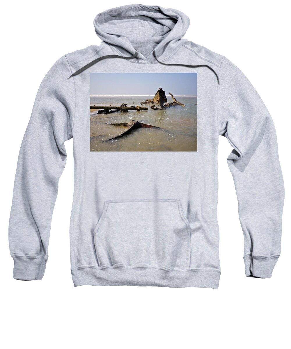 Shipwreck Sweatshirt featuring the photograph Ghost Ship Cornwall by Richard Brookes