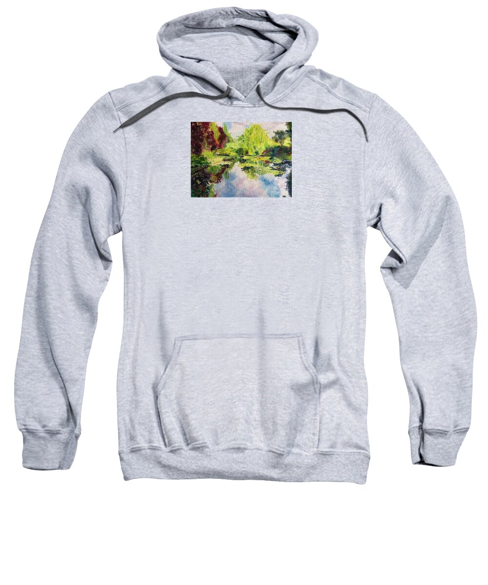 Giverney Sweatshirt featuring the painting Giverney by Kate Conaboy