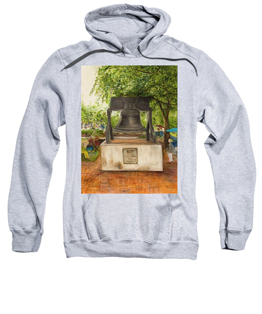 Glover Park Liberty Bell Sweatshirt featuring the painting Glover Park by Kathy Knopp