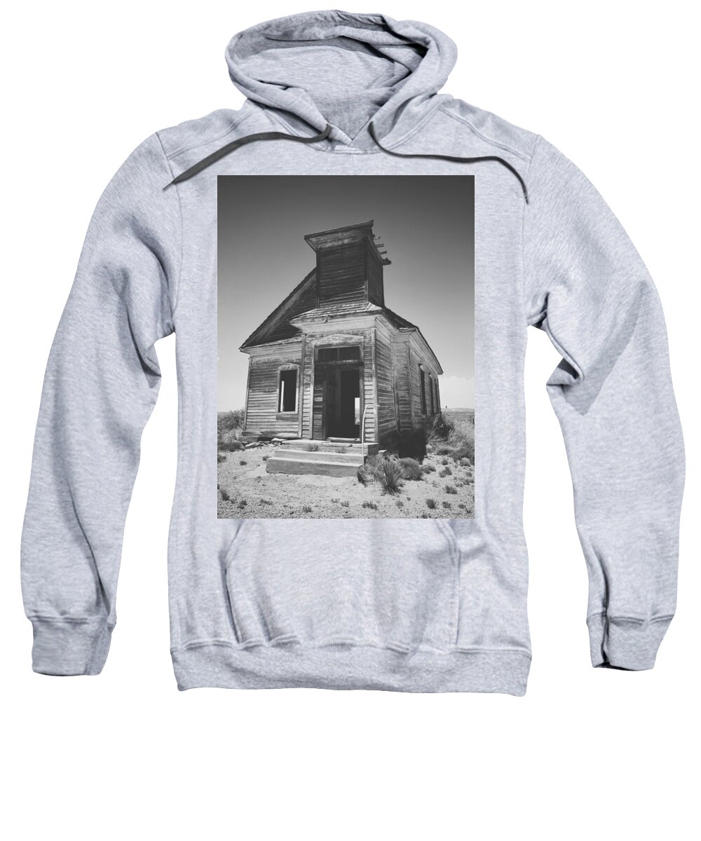 Black And White Sweatshirt featuring the photograph God Has Left The Building by Brad Hodges